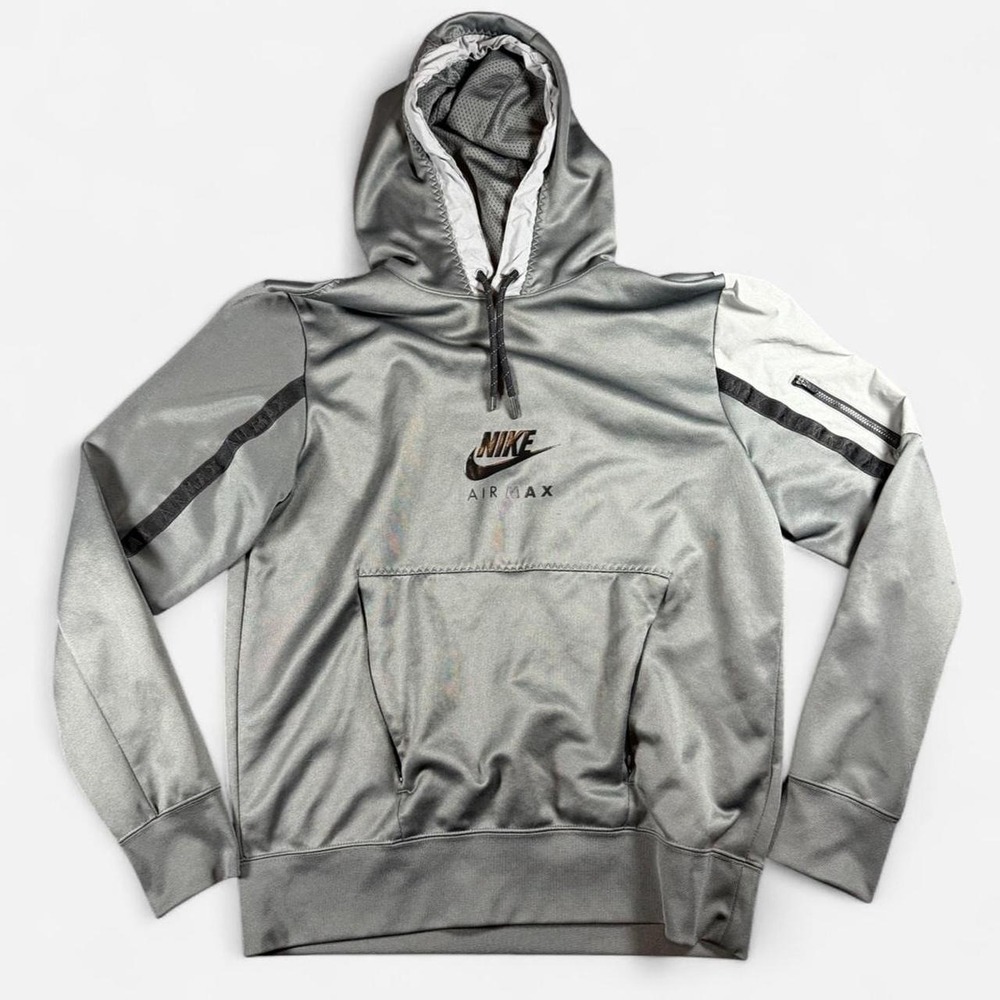 Nike Air Max Gray Pull-string Hoodie Y2K Style Size M